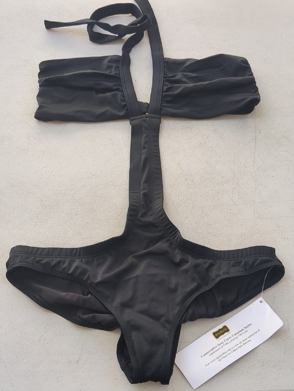 Nicolita Black Cut-Out Monokini One-Piece Swimsuit